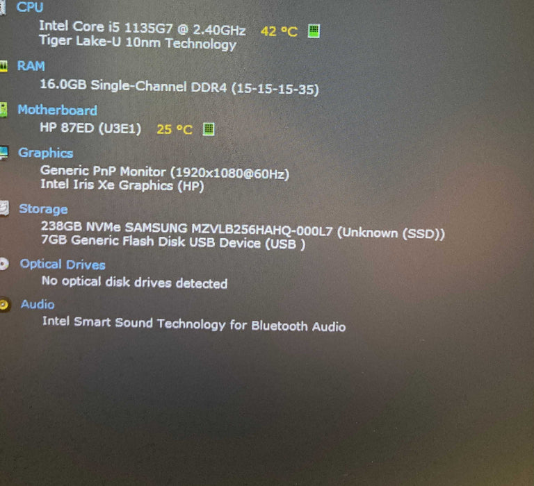 HP ProBook 650 G8 Core i5-1135G7@2.4GHz 16GB RAM 256GB SSD  Lap200