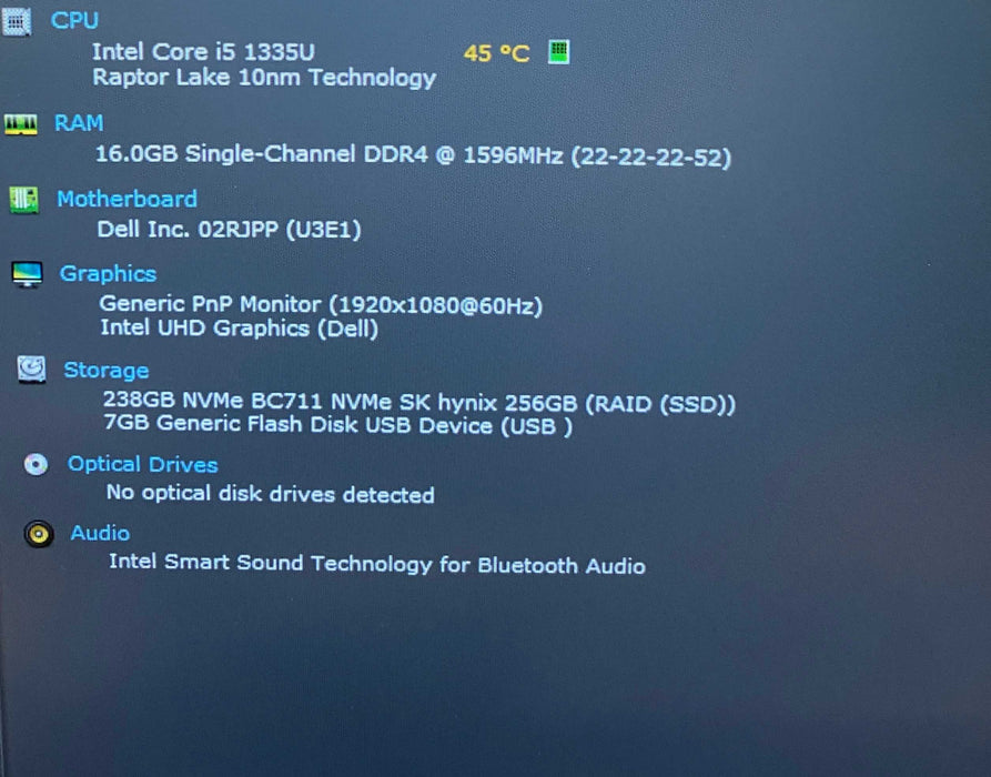 Dell Latitude 5440 Core i5-335U@1.30GHz 16GB RAM 256GB SSD READ  Lap200