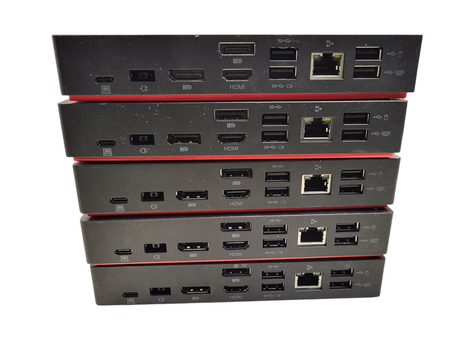 Lot of 5x Lenovo ThinkPad USB-C Dock Gen 2 LDC-G2 40AS No AC READ $