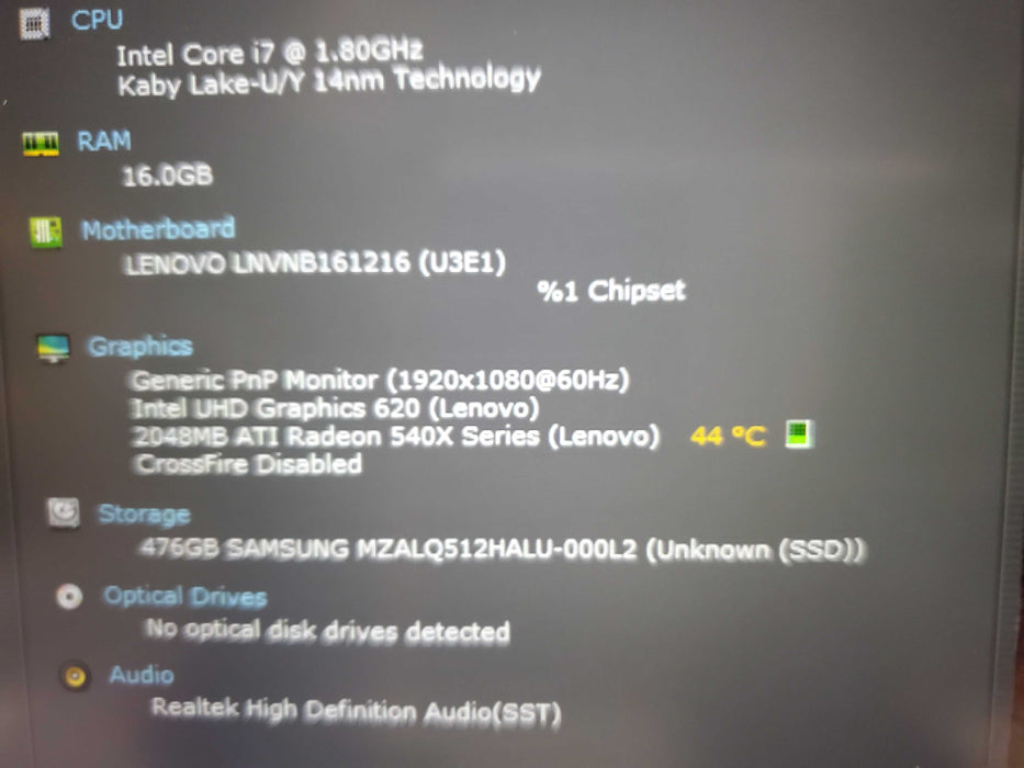 LENOVO THINKBOOK 14S-IWL I7-8565U 16GB RAM 512GB NVME ATI READEON 540X 2GB  Lap200