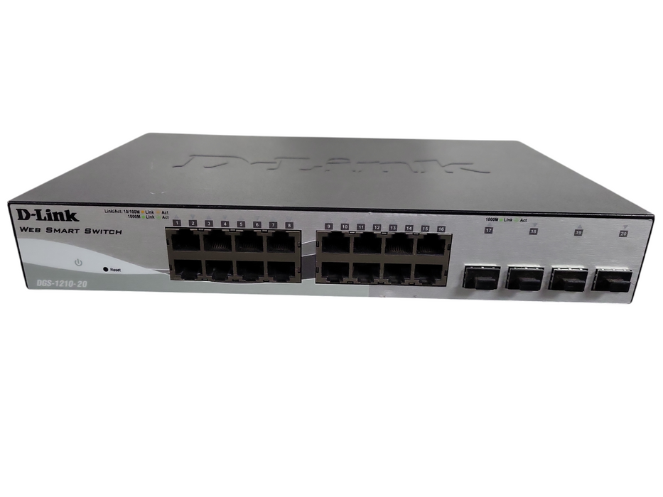 DGS-1210-20 D-Link 20-Port 10/100/1000Mbps +4 SFP Web Smart Switch !