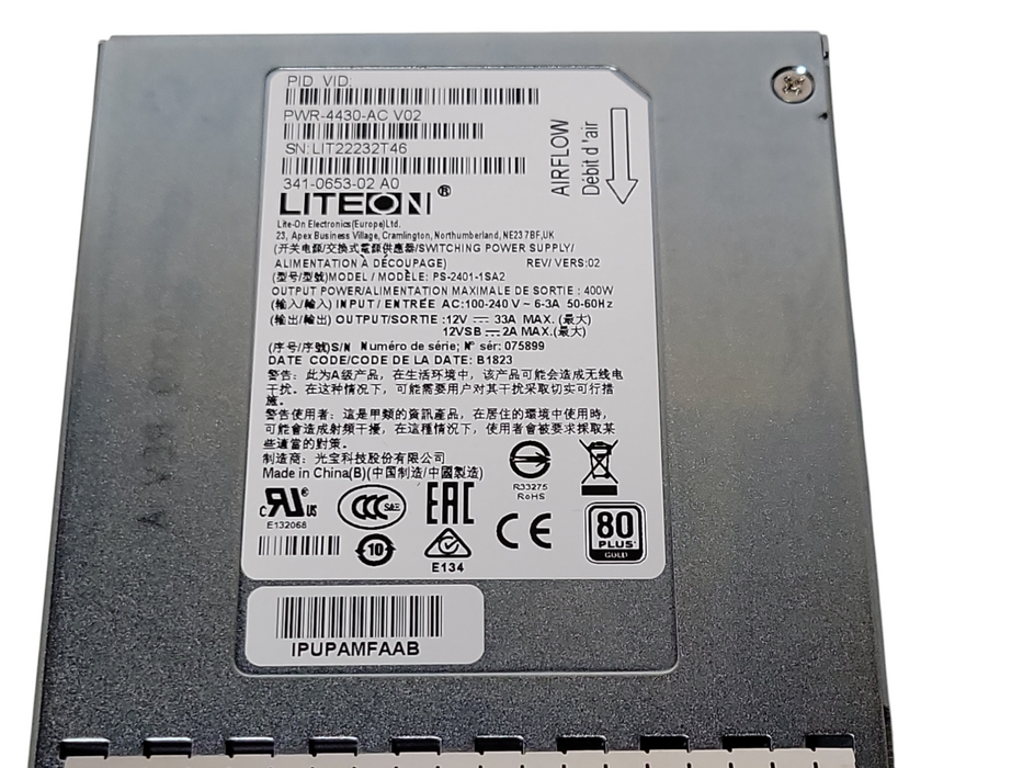 Cisco PWR-4430-AC 341-0653-01 400W Power Supply For ISR4430 Series Router Q_