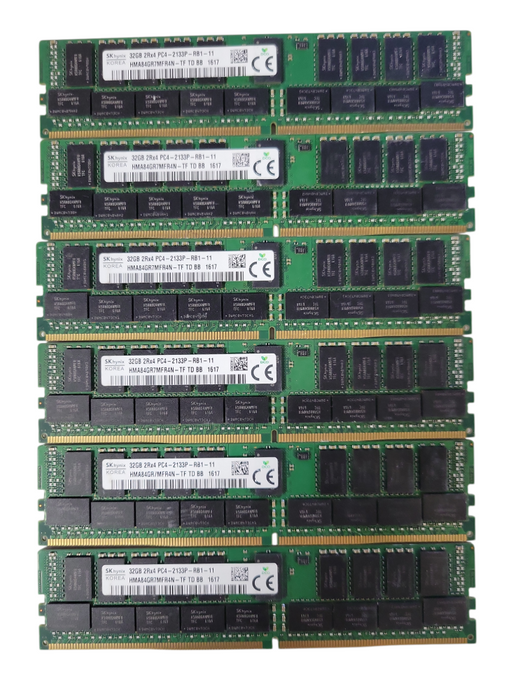 Lot of 6x SKhynix 32GB 2Rx4 PC4-2133P-R DDR4 Server RAMs _