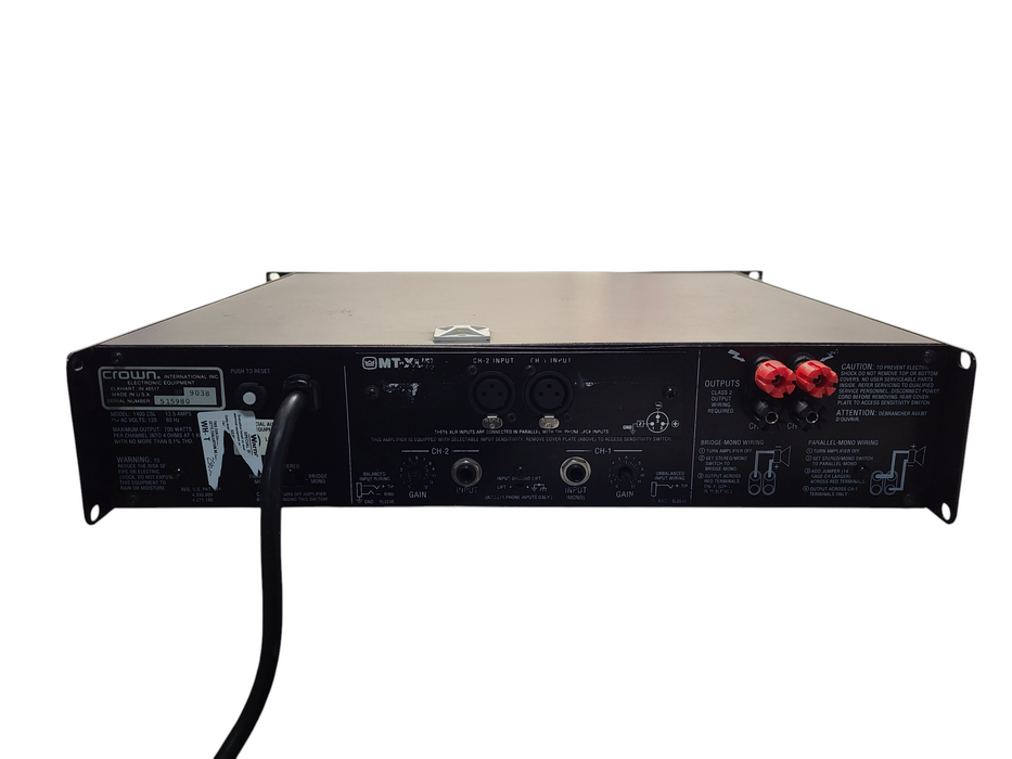 Crown 1400 CSL 700W x 2 Channel at 4 Ohm  $
