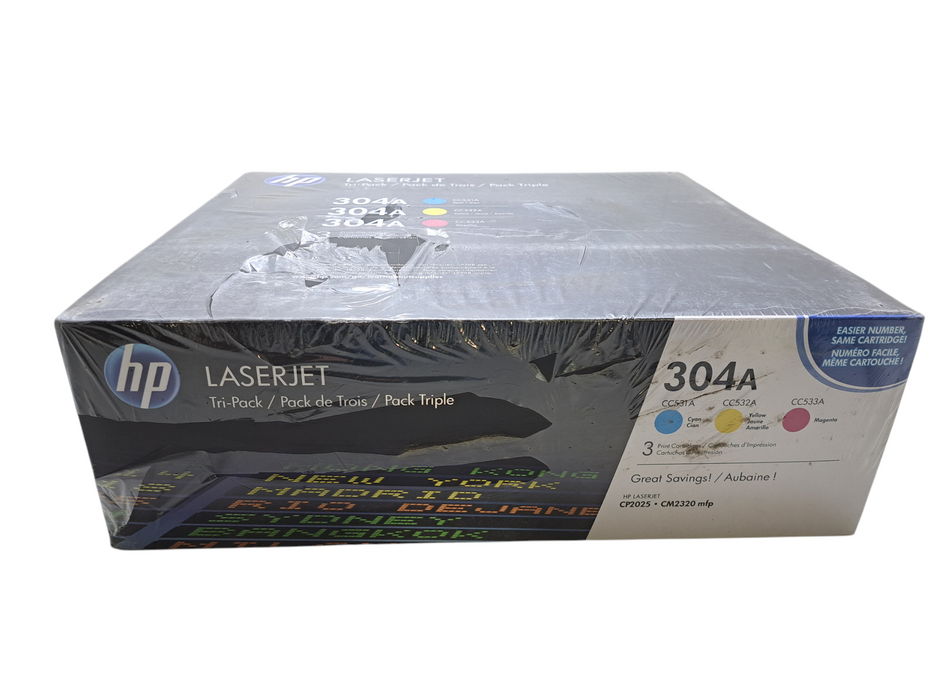 HP LaserJet Tri-Pack 304A Toner Cyan CC531A Yellow CC532A Magenta CC533A )