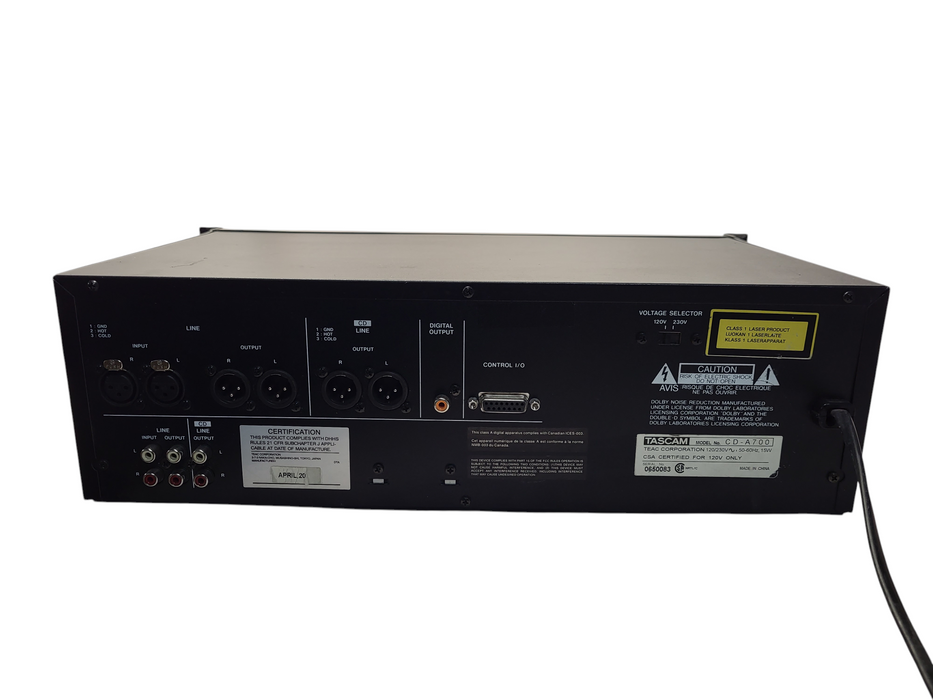 TASCAM CD-A700 Professional CD Player & Cassette Recorder Unit $