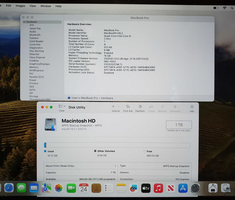 Apple Macbook Pro 13" A2251 2020 Quad-Core Core i5-1038NG7 16GB RAM 1TB SSD