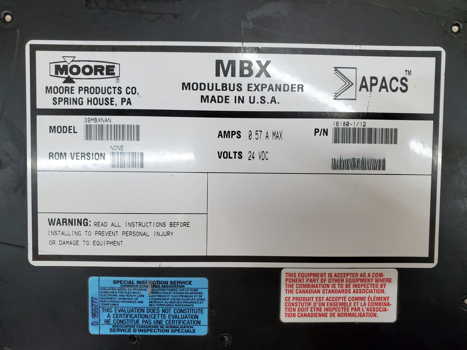 Moore MBX Modulbus Expander 39MBXNAN APACS  *READ* Q