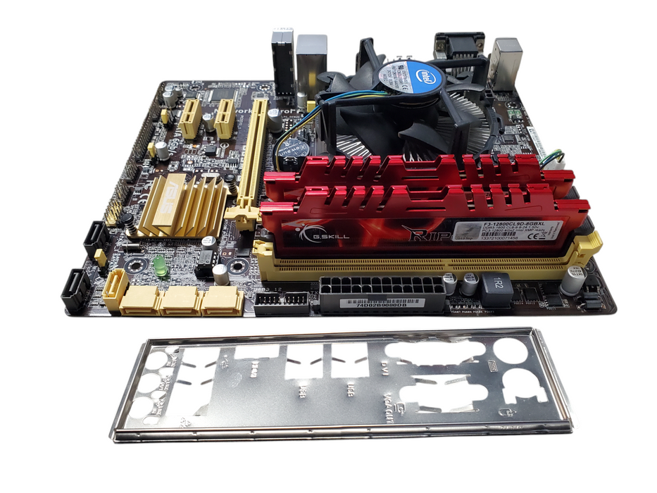 ASUS B85M-G Socket LGA1150 Motherboard With i3-4130 8gb ram  I/O Shield
