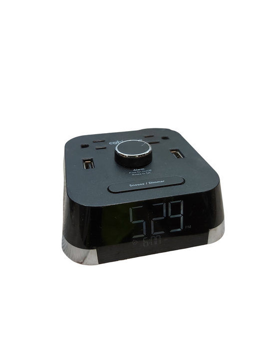 Lot 3x CubieTime Black Alarm Clock USB Ports Charging Outlets - READ DESC