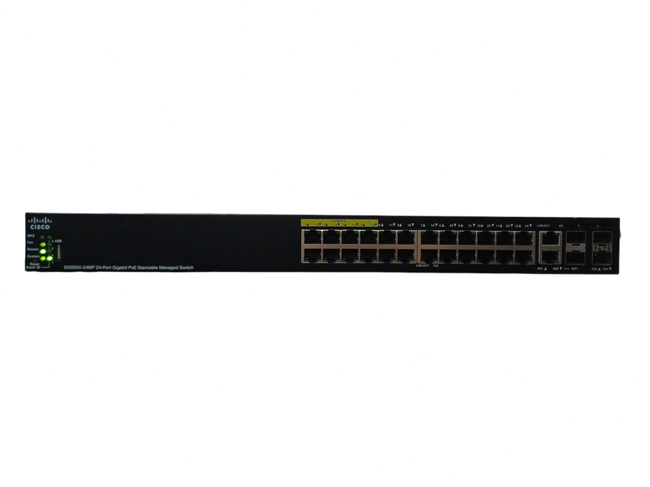 Cisco SG550X-24MP-K9 V02, 24-Port Gigabit PoE Stackable Managed Switch