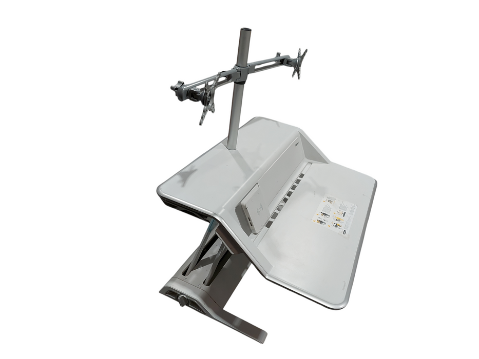 Fellows otus DX White ( ESI) CRC 80905 Sit & Stand Rising Desk Dual Monitor =
