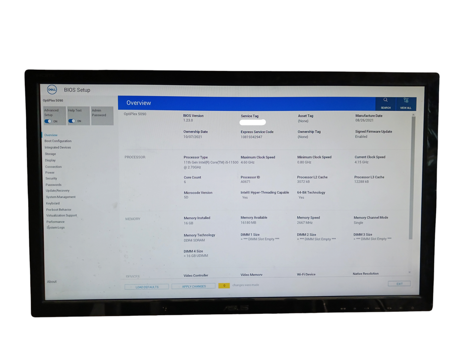 Dell Optiplex 5090 SFF Desktop Intel i5-11500 @2.7Ghz 16GB DDR4 READ