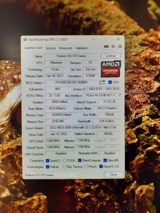 MSI AMD Radeon RX 570 8GB GDDR5 Graphics Card