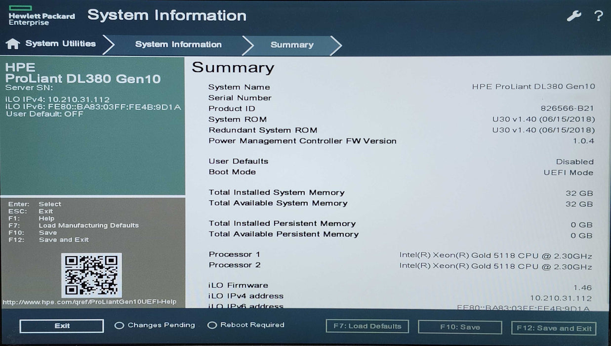 HPE DL380 Gen10 2U 8x2.5", 2x Xeon Gold 5118, 32GB DDR4, P408i-a SR Gen10