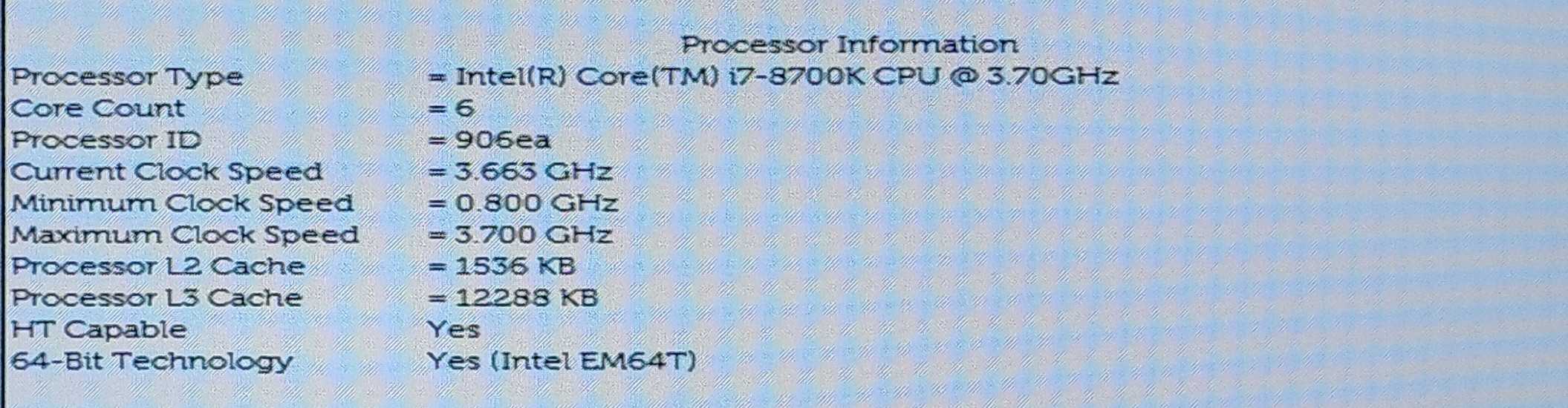 Intel Core i7-8700K @ 3.70GHz SR3QR 6-Core Desktop CPU