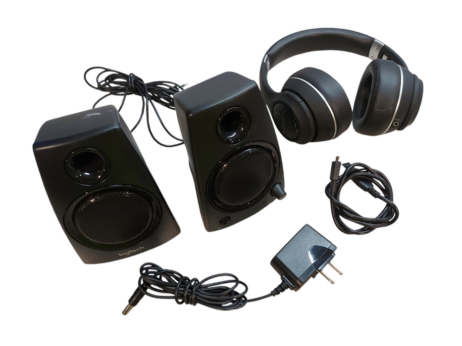 Audio Pack - Tribit Headphones and Wired Logitech 2.0 Channel Speakers