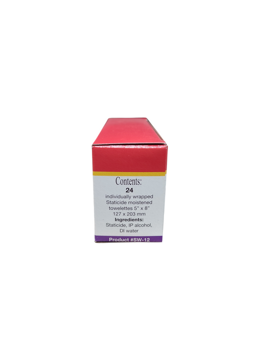 LOT 6x ACL Staticide SW12 - Anti-Static Wipes 5" X 8", Pack of 24