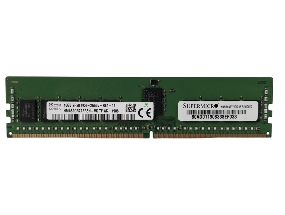 16GB DDR4 Server RAM Memory Hynix 16GB 2Rx8 PC4-2666V-RE1-11 Q-