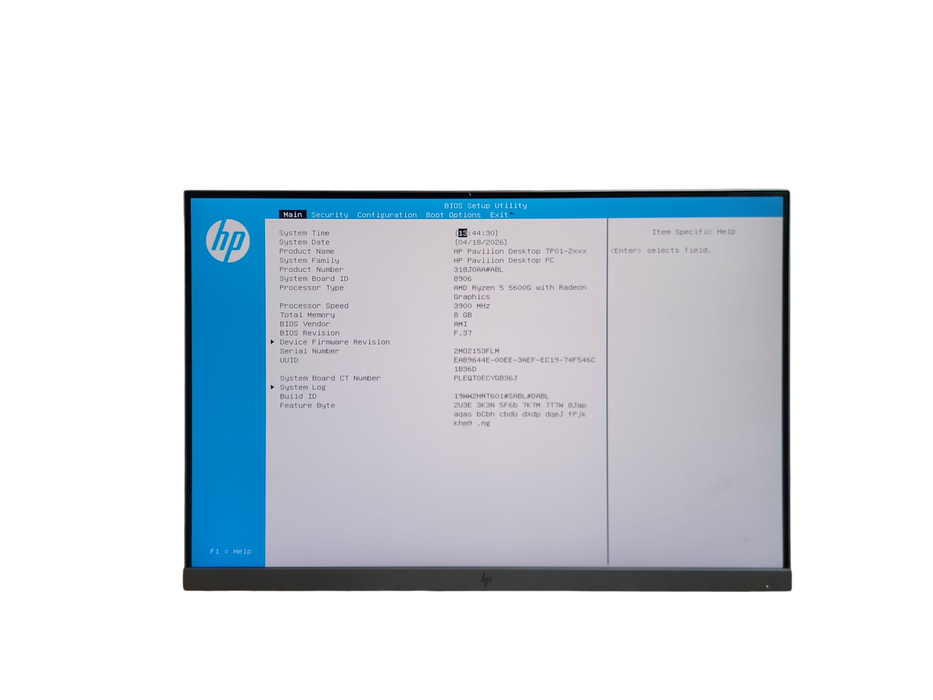 HP Pavilion Desktop TP01-2XXX AMD RYZEN 5 5600G WITH GRAPHICS 8GB DDR4 Ram