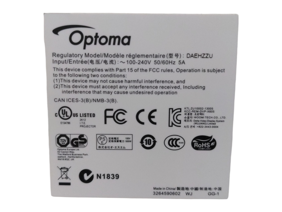 OPTOMA EH503 Full 3D 1080P HD 5200 Lumen Projector DAEHZZU, Lamp Hour: 220Hrs !