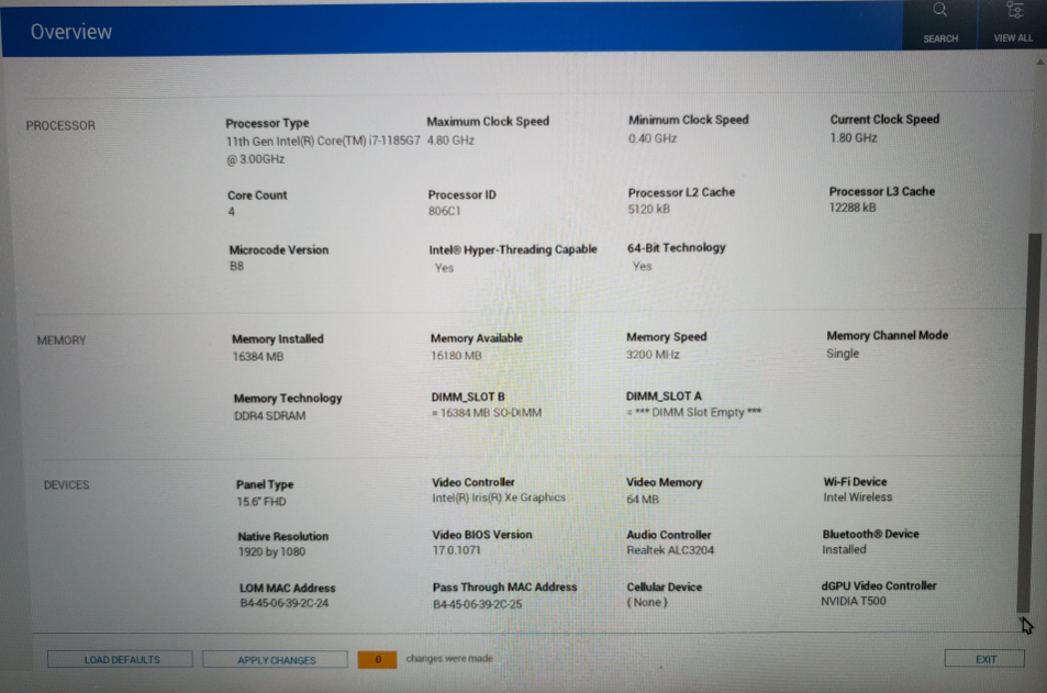 Dell Precision 3560 - Core i7-1185G7 16GB RAM 256GB SSD  Lap200