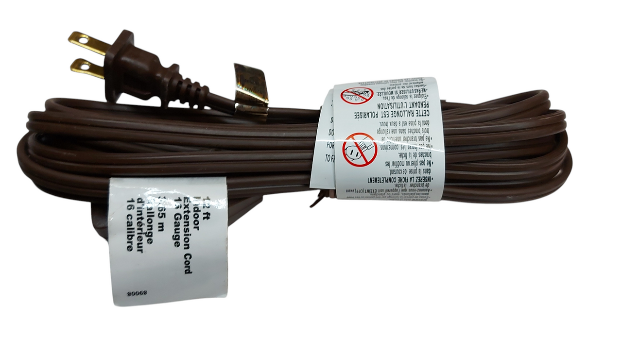 Lot 3x Canada Wire 3-Outlet Indoor Extension Cord – Brown, 12 ft P/N 89008