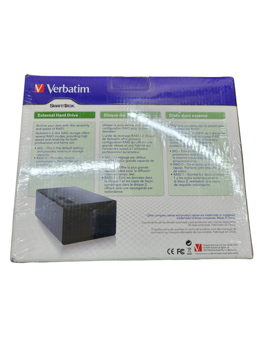 Verbatim 2TB Pro 2-disk RAID External Hard Drive Q