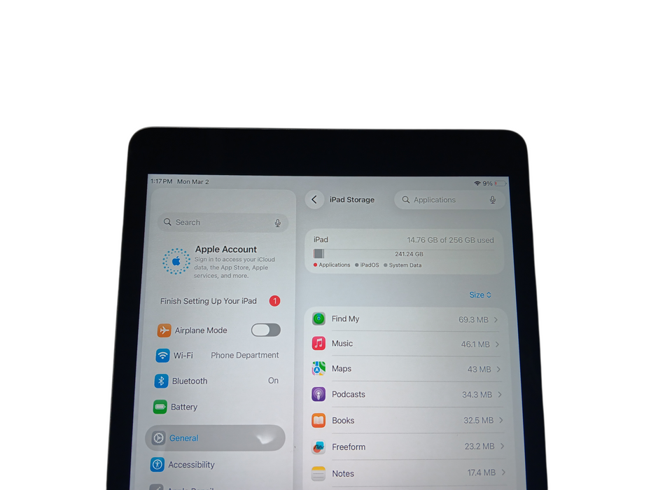 Apple iPad 9th Gen - 256GB - Space Gray [A2602] Read