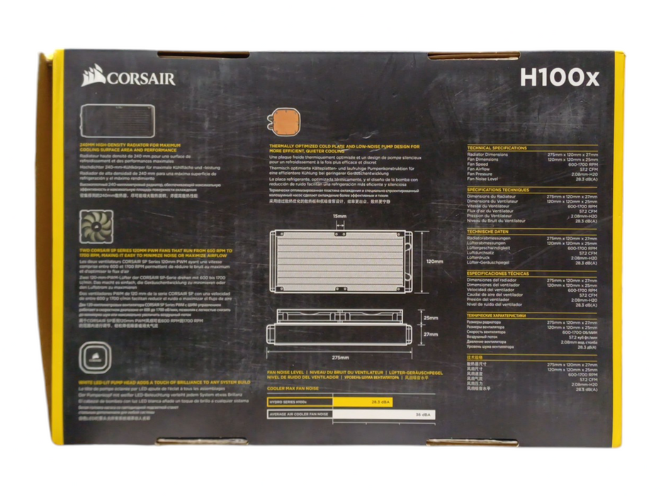 Corsair H100x High Performance 240MM Liquid CPU Cooler