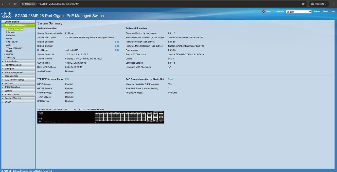 Cisco SG300-28MP 28-Port Gigabit PoE Managed Switch