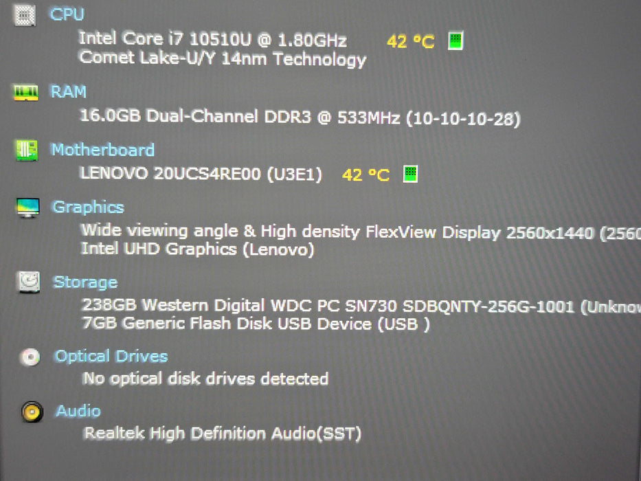 Lenovo ThinkPad X1 Yoga Gen 5 i7-10510U 16GB RAM 256GB NVMe w/ stylus Qβ Lap200