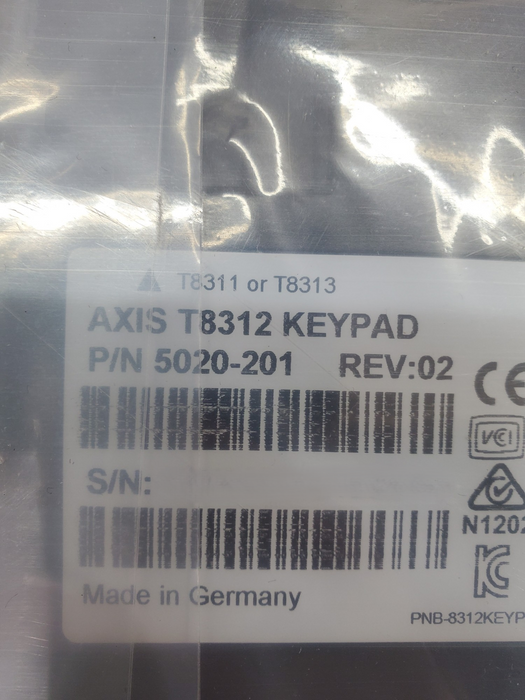New - Axis T8312 Keypad P/N: 5020-201