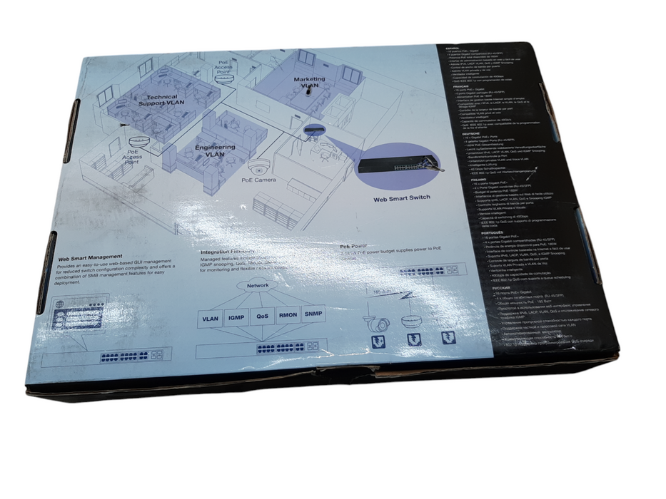 TRENDnet 16-Port Gigabit Web Smart PoE+ Switch, TPE-1620WS, 185W POE