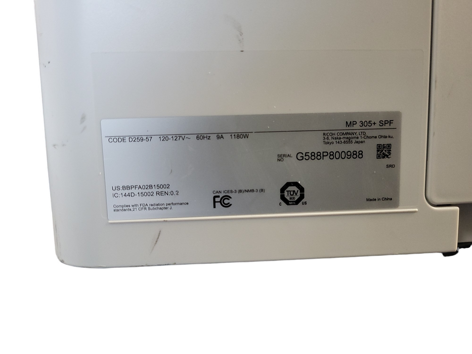 Ricoh MP 305+ SPF Black and White Laser Multifunction Printer $