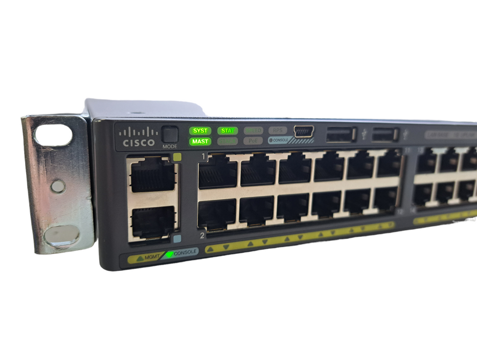 Cisco WS-C2960X-48LPS-L V06 | 48-Port Gigabit PoE+ 370W Switch | 4x SFP Q