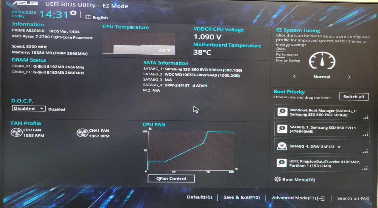 Custom PC, ASUS PRIME A320M-K, Ryzen 7 2700, 16GB DDR4, 500GB SSD + 1TB HDD !