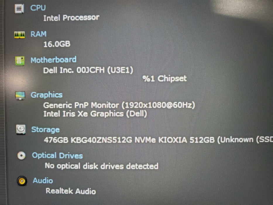 Dell Latitude 5530 Core i5-1235U@1.30GHz 16GB RAM 512GB SSD read  Lap200