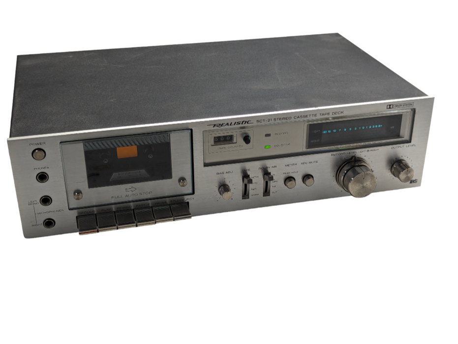 Vintage 1980s Realistic Sct-21 Stereo Cassette Tape Deck -