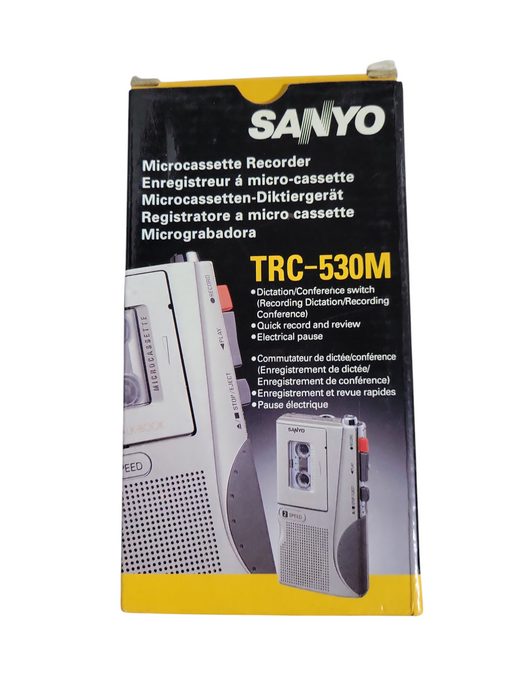 Sanyo TRC-530M With Microcassette Tape Recorder Box Q!