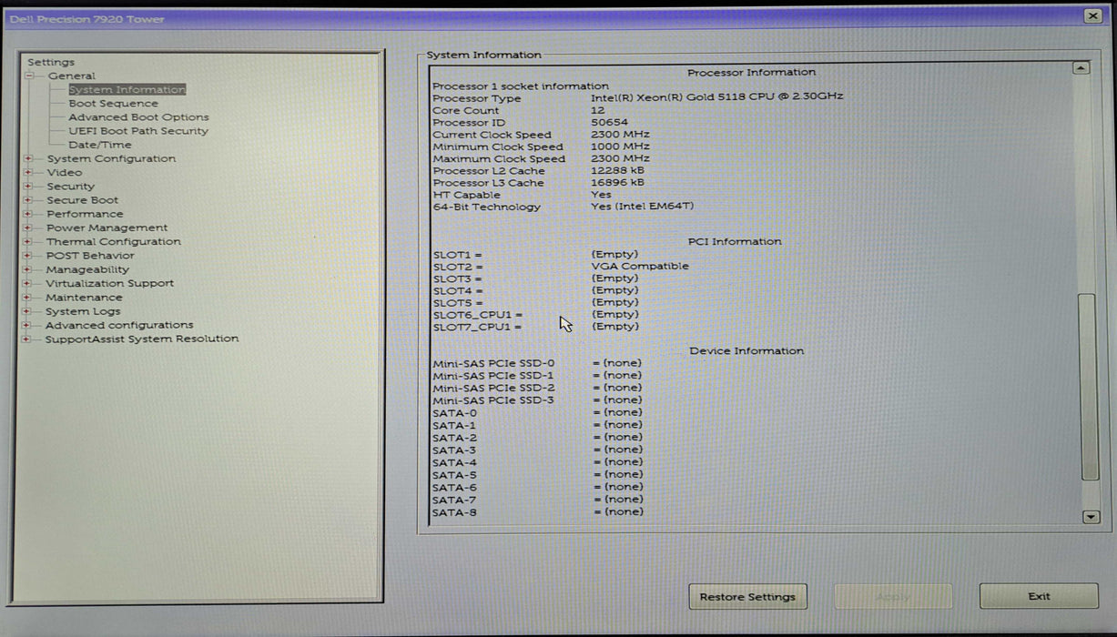 Dell Precision 7920 | Xeon Gold 5218 @2.30GHz, 64GB DDR4, No HDD/GPU )