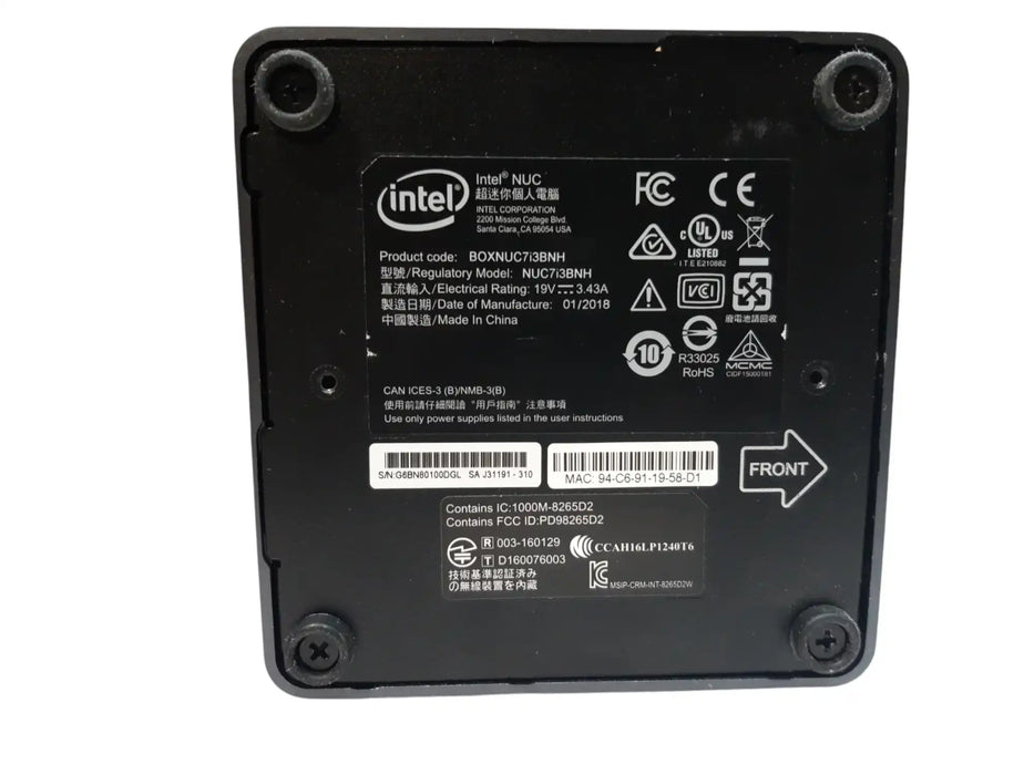 Intel Desktop NUC7i3BNB i3-7100U 2.4 GHz 8GB DDR4 Q Q