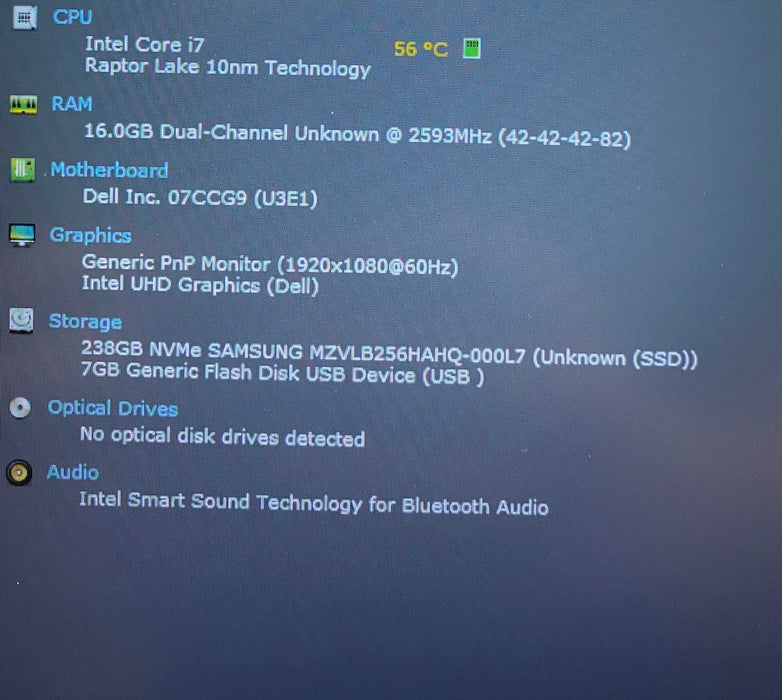 Dell Latitude 3550 Core i7-1355U@1.70GHz 16GB DDR5 RAM 256GB NVMe SSD READ  Lap200
