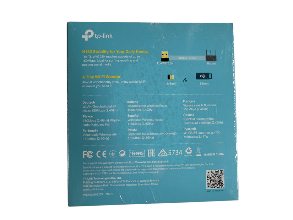 TP-Link TL-WN725N Wireless N Nano USB Wi-Fi Adapter Q