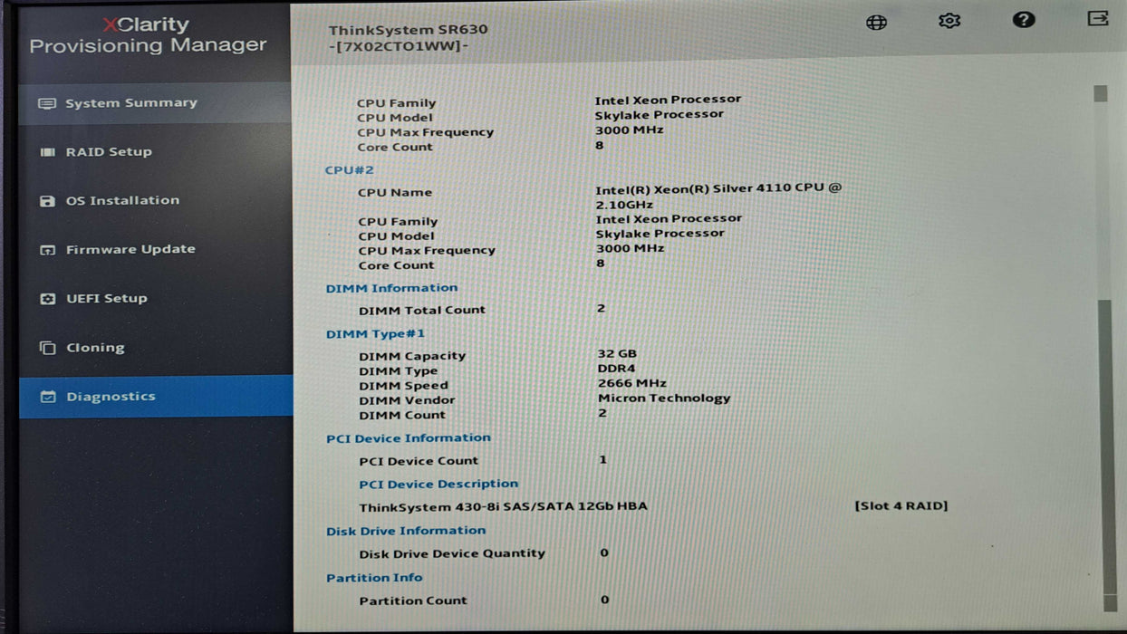 Lenovo SR630 1U 4x 3.5" | 2x Xeon Silver 4110 @2.10GHz, 64GB DDR4, 430-8i )