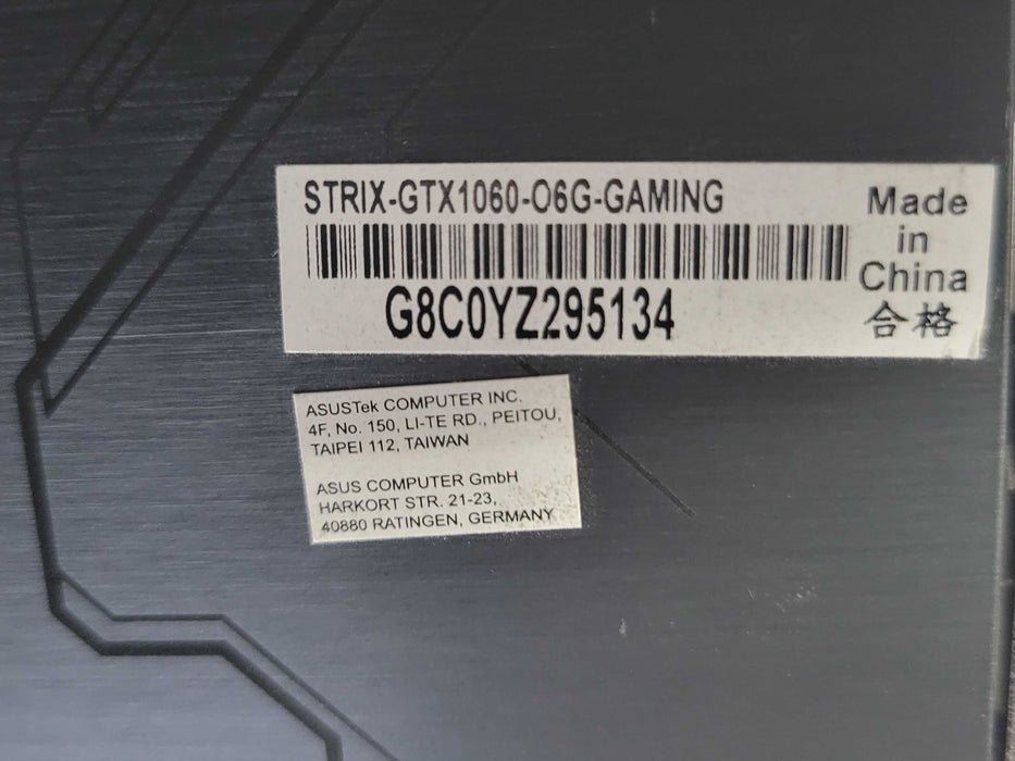 Asus STRIX-GTX1060-06G-Gaming 6GB GDDR5 Graphics card _