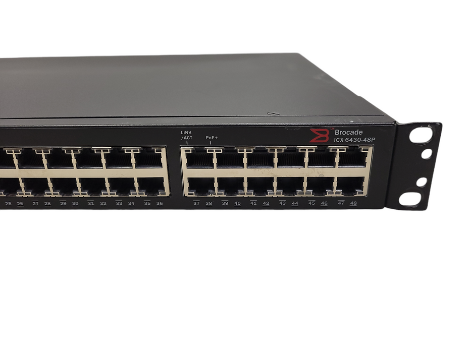 Brocade ICX 6430-48P 48x 1GbE RJ45 PoE + 4x 1GbE SFP Port 1U Switch $