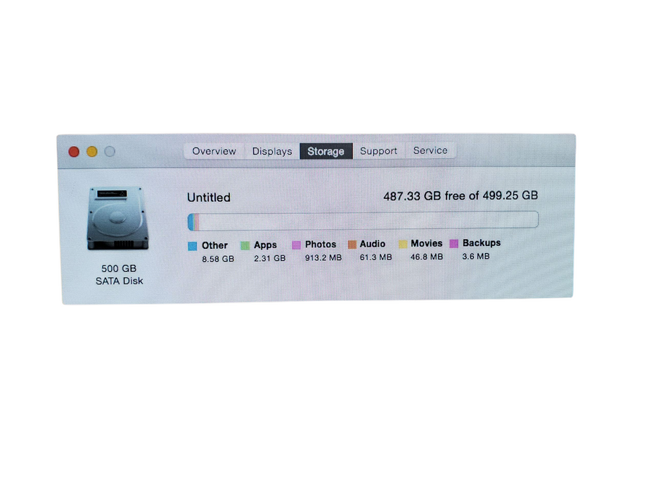 Apple A1347 Mac Mini - Core i5-4260U 2.5hz 4GB RAM 500GB HDD OS X Yosemite