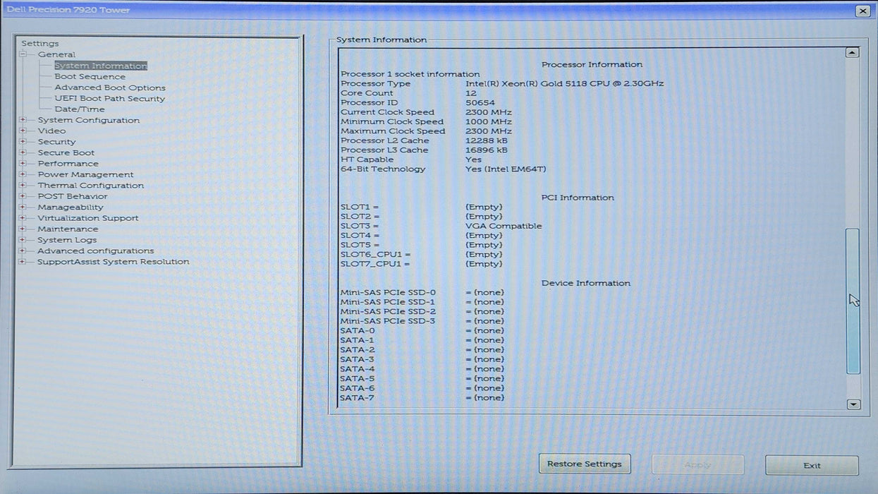 Dell Precision 7920, Xeon Gold 5118 2.30GHz, 64GB DDR4, P2200, 1400W PSU