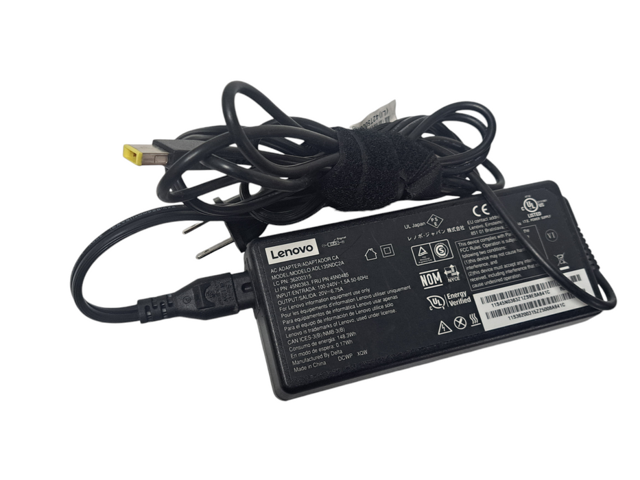 Genuine Lenovo Yellow Tip Laptop/Desktop Adapter 135W |20V|6.5A (2 & 3 Prong) Q